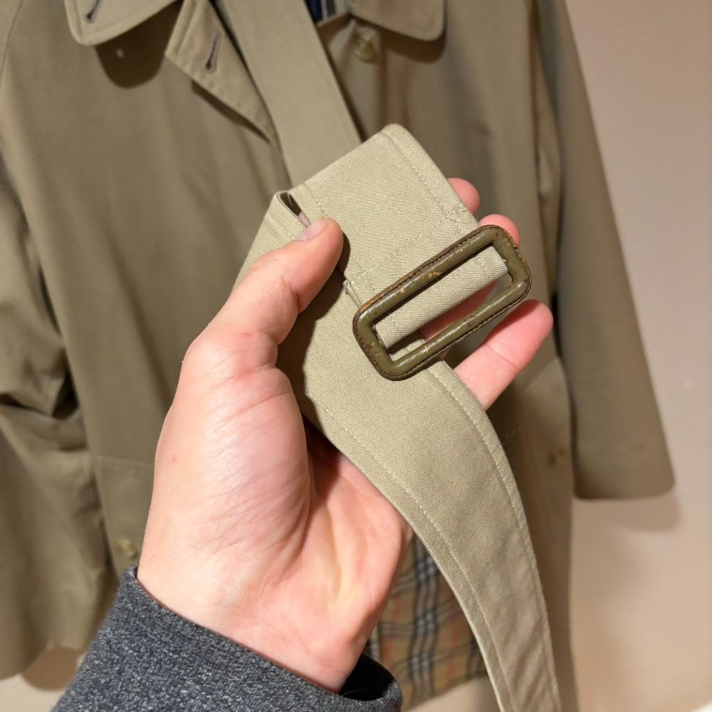 Vintage Burberry Trench Coat British Made in England - 10 Long, Beige Tan - Picture 5 of 16